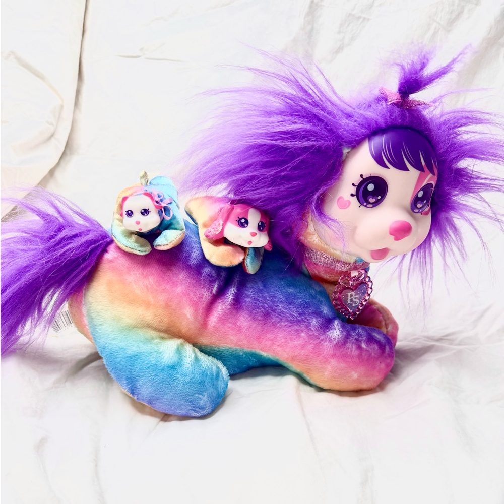 Puppy Surprise Plush Rainbows & Hearts CHERRY 2022 with 2 babies puppies!